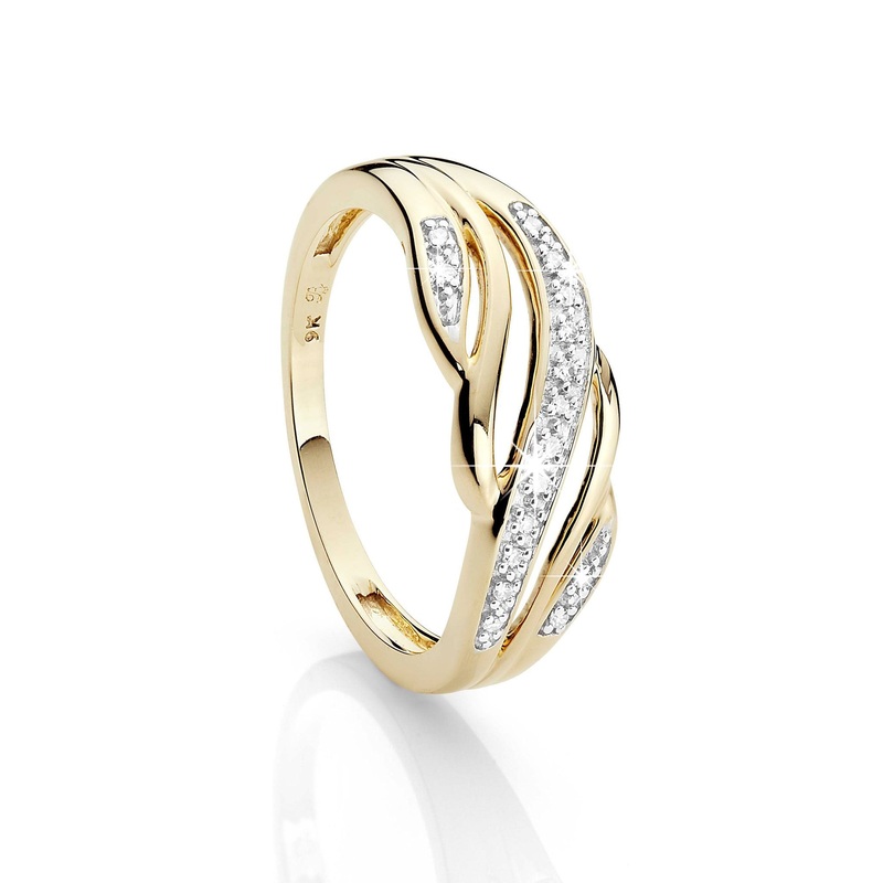 9ct gold diamond ring