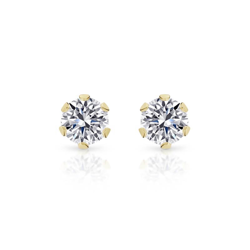 9ct gold stone set studs 3mm