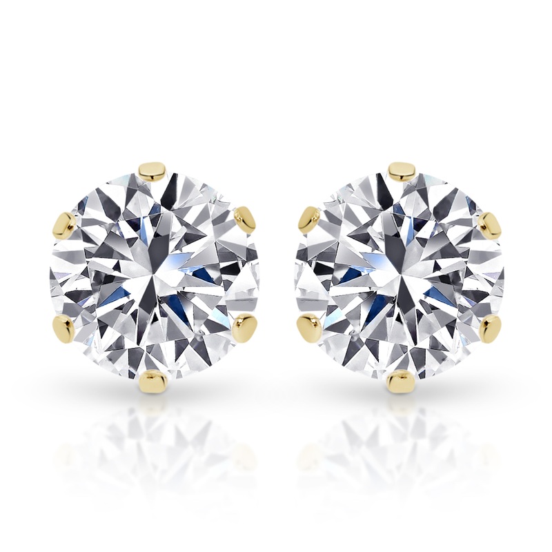 9ct gold stone set studs 6mm