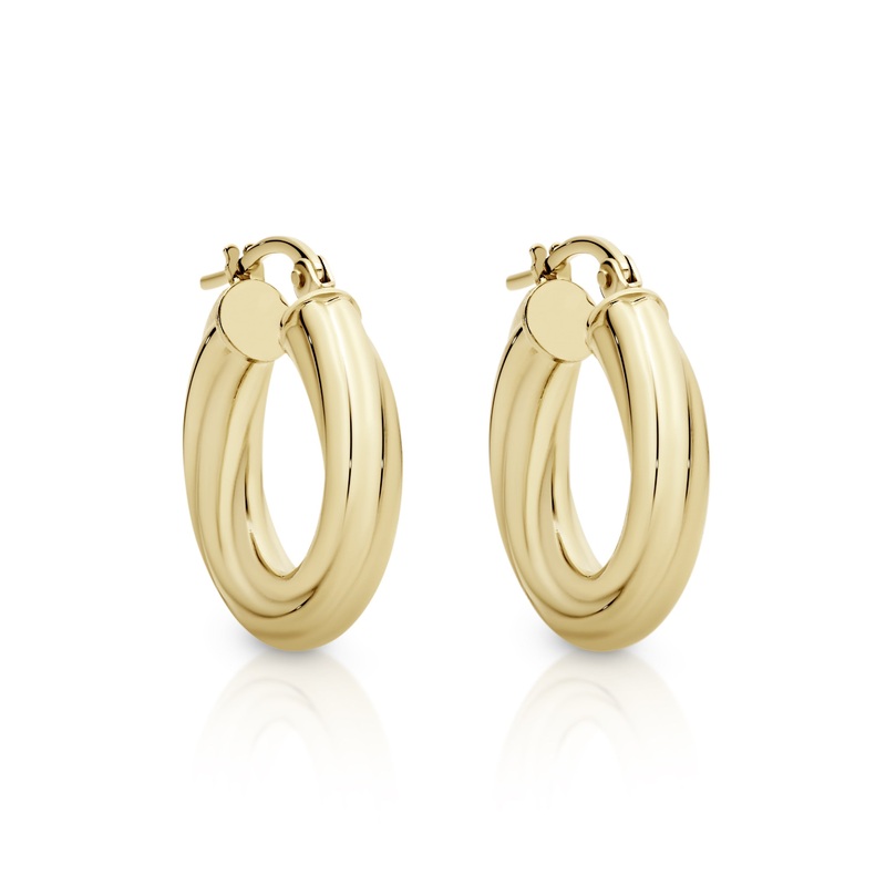 9ct gold twist hoops 10mm