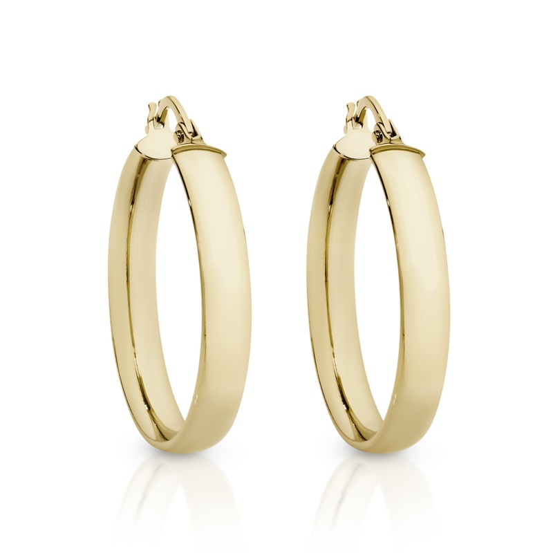 9ct half round hoops 20mm