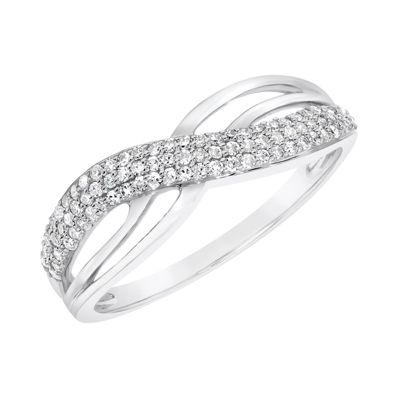 9ct White Gold Over 0.25ct TDW Diamond Ring