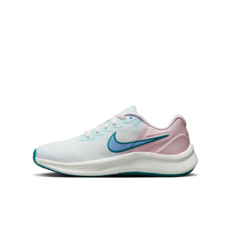 Star Runner 3 Youth Shoes WHITE/COBALT BLISS-PEARL PINK 3.5