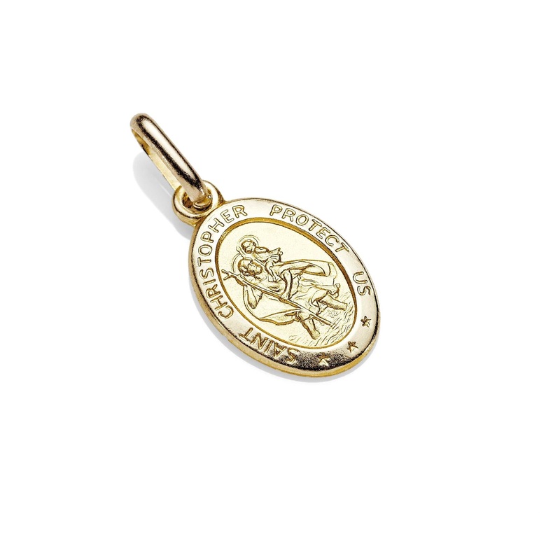 9ct gold St Christopher pendant 12mm