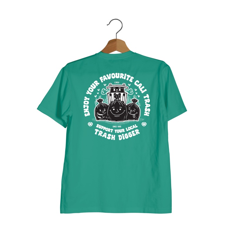 La Trash Tee S Green 100% Organic Cotton