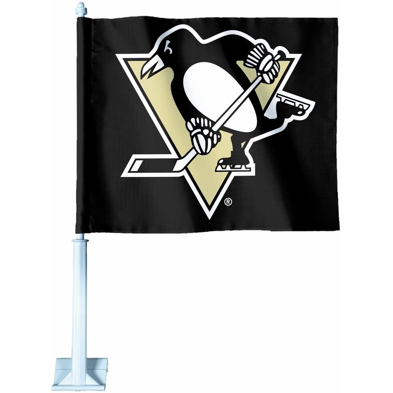 The Sports Vault NHL Pittsburgh Penguins Orange 2-Sided Car Flag Pittsburgh Penguins