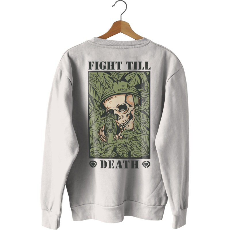 Till Death Crew S VINTAGE WHITE 100% Organic Cotton