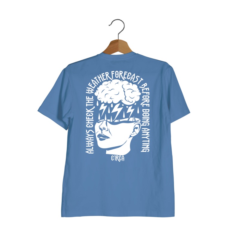 Weather Tee S Bright Blue 100% Organic Cotton