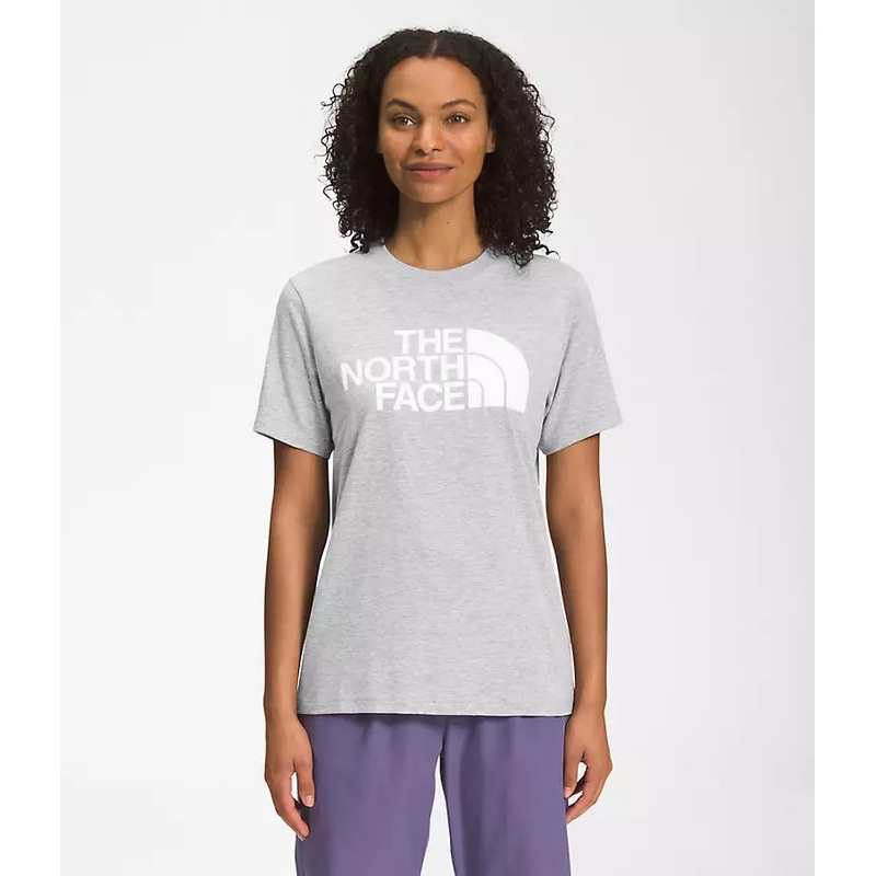 Womens Short-Sleeve Half Dome Tee LIGHT GREY/TNF WHITE XS