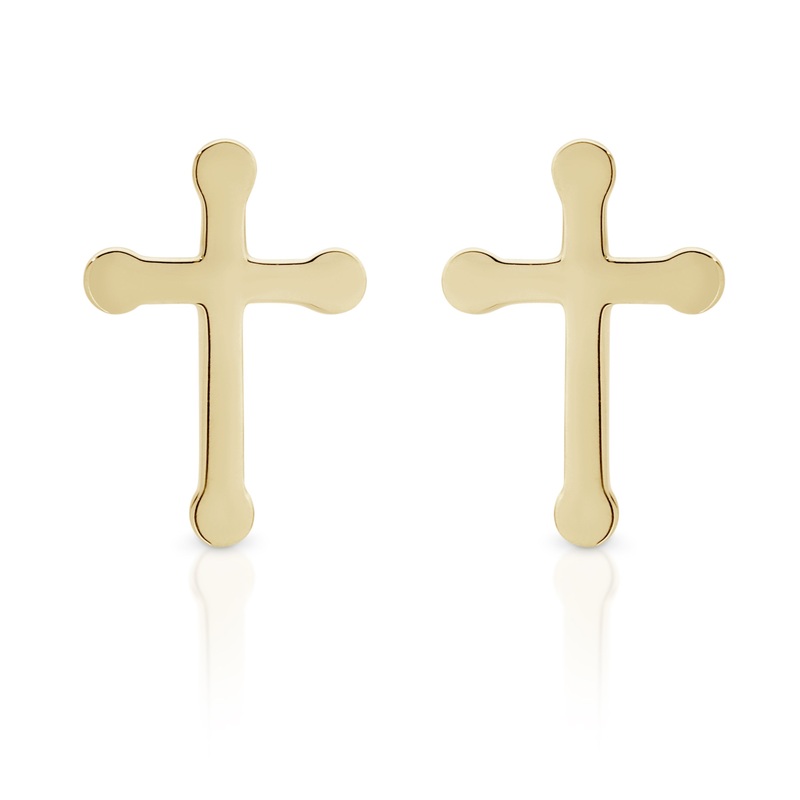 9ct gold cross studs