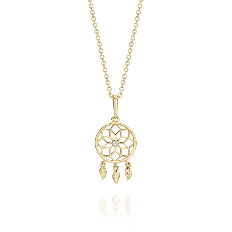 9ct gold dream catcher pendant