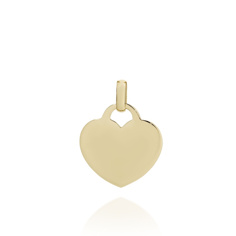 9ct gold engravable heart pendant