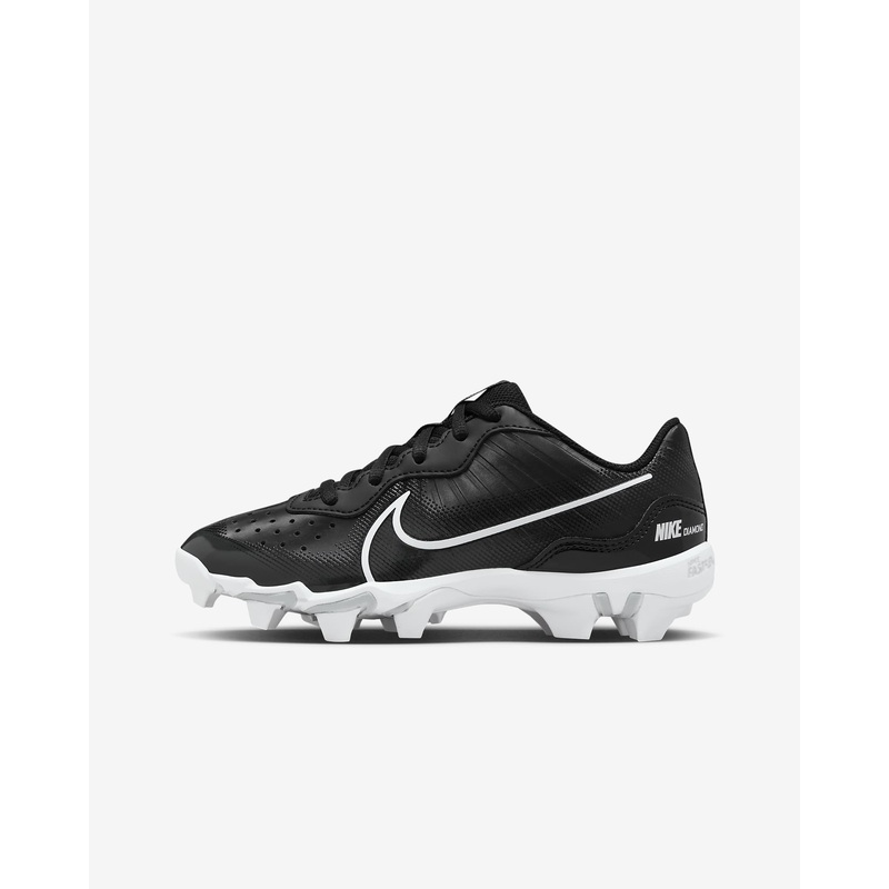 Kids’ Alpha Huarache 4 Keystone Baseball Cleats BLACK/PURE PLATINUM/WHITE 10