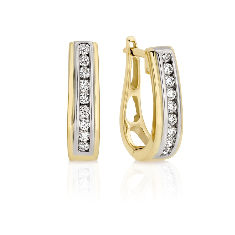 9ct gold 0.27ct diamond huggies