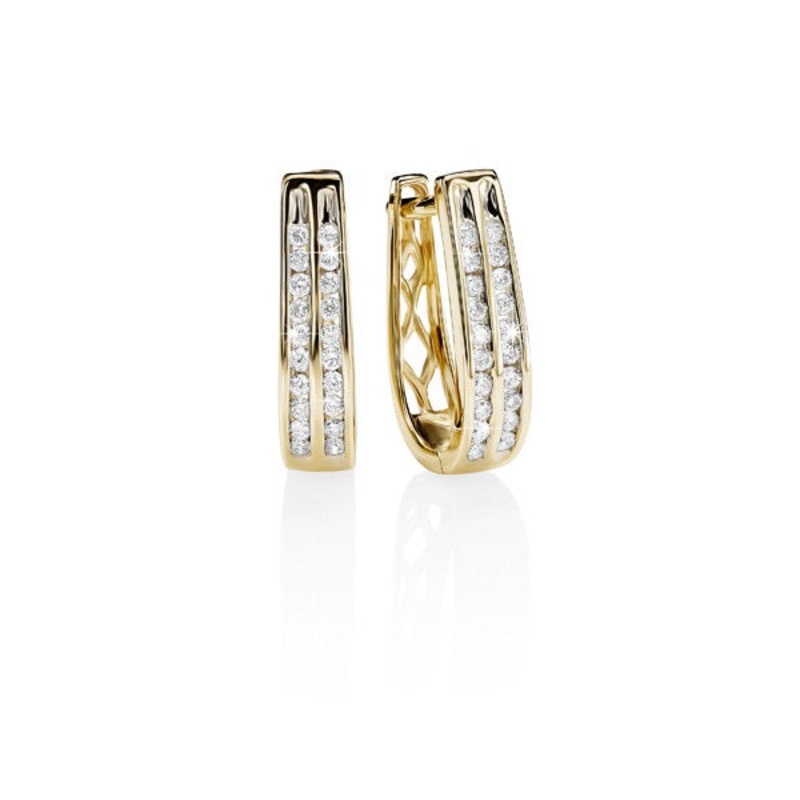 9ct gold 1/4ct diamond earrings