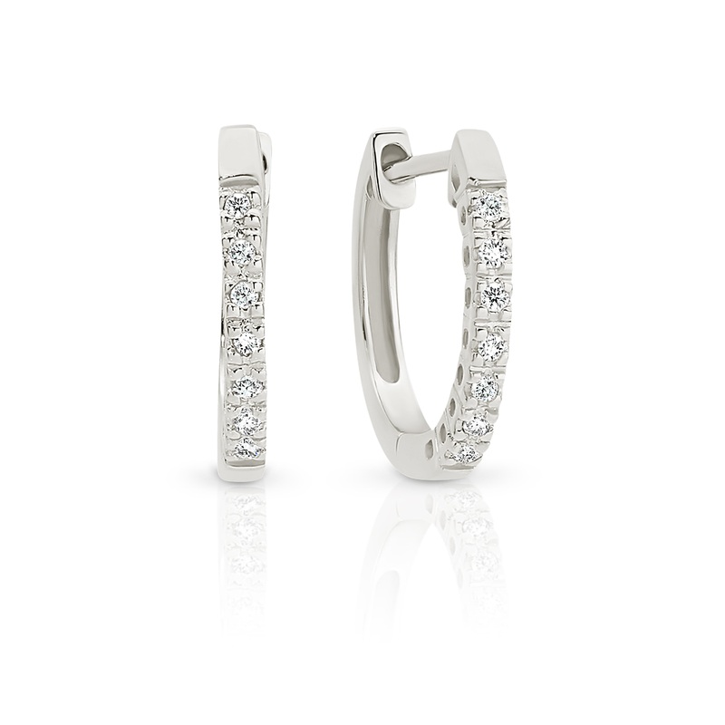 9ct white gold diamond huggies