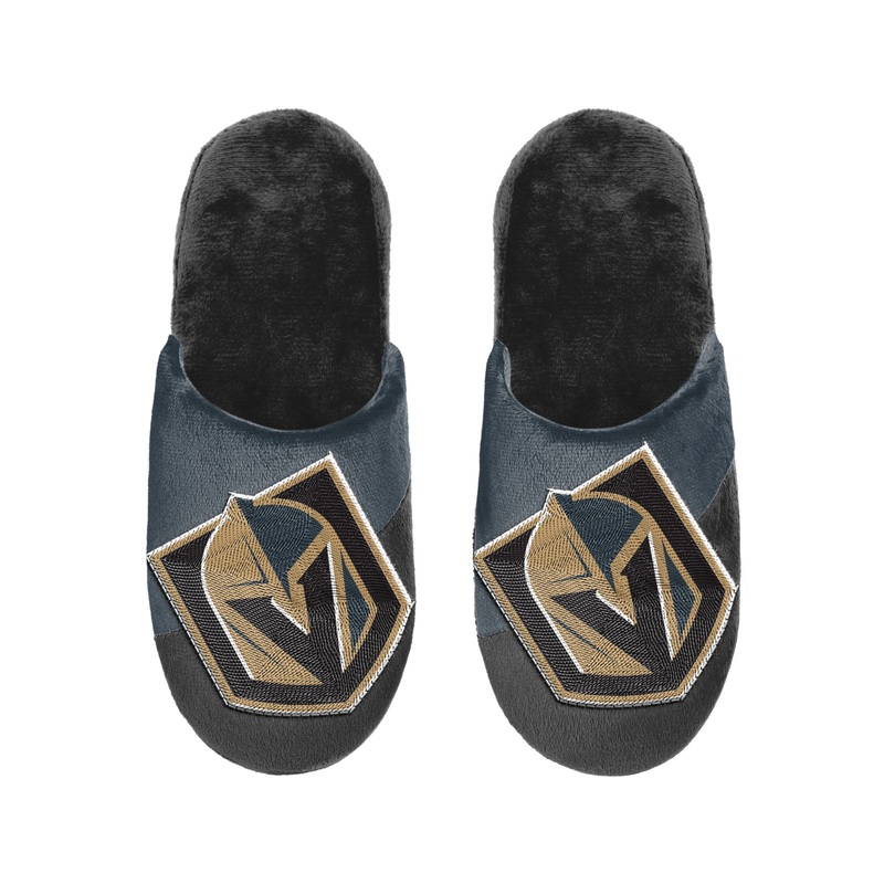 FOCO Men’s NHL Vegas Golden Knights Big Logo Slipper Small Knights Grey