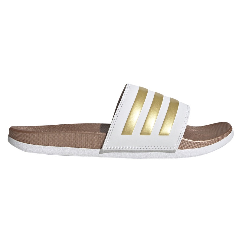 Women’s Adilette Comfort Slides WHITE/GOLD 5