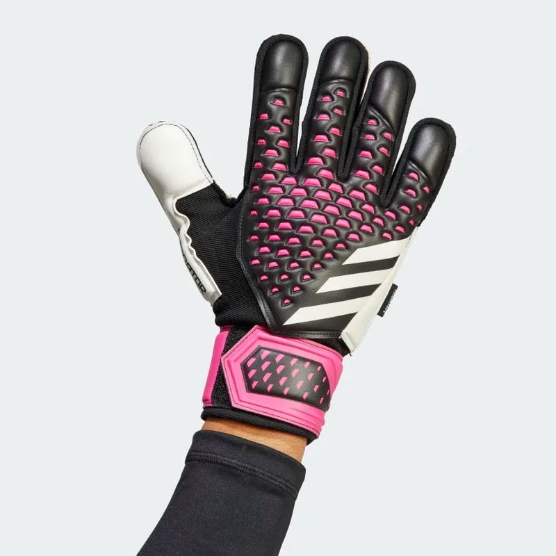 Predator Match Fingersave Gloves BLACK/WHITE/SHOCK PINK 7