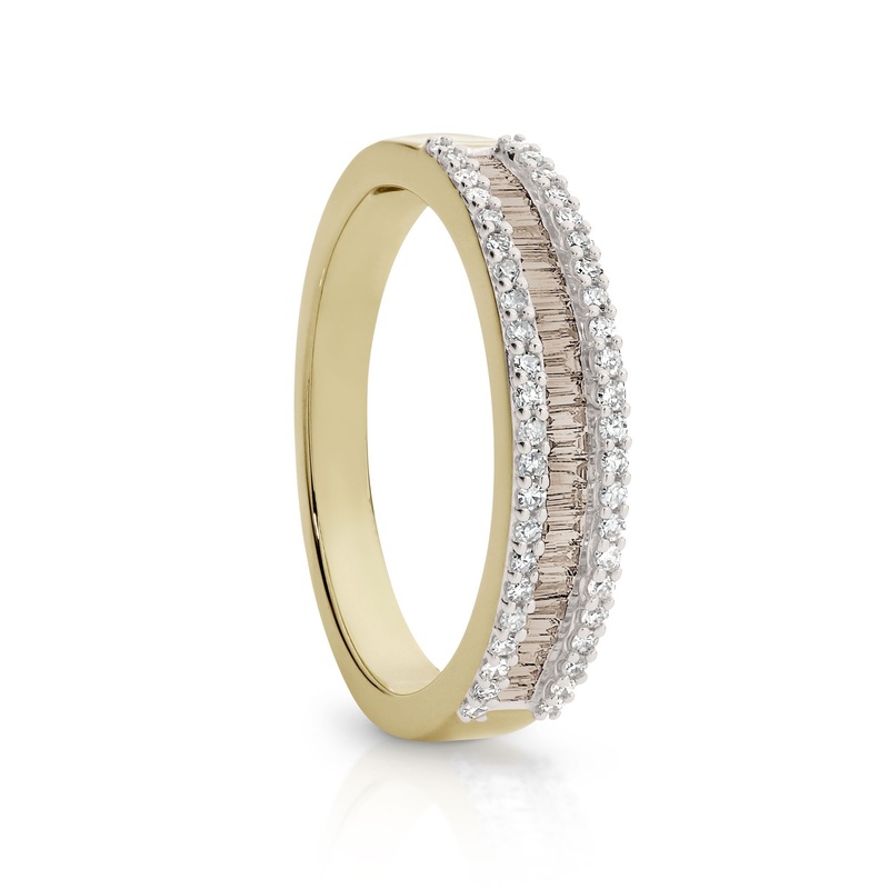 9ct gold Australian champagne 1/2ct diamond ring