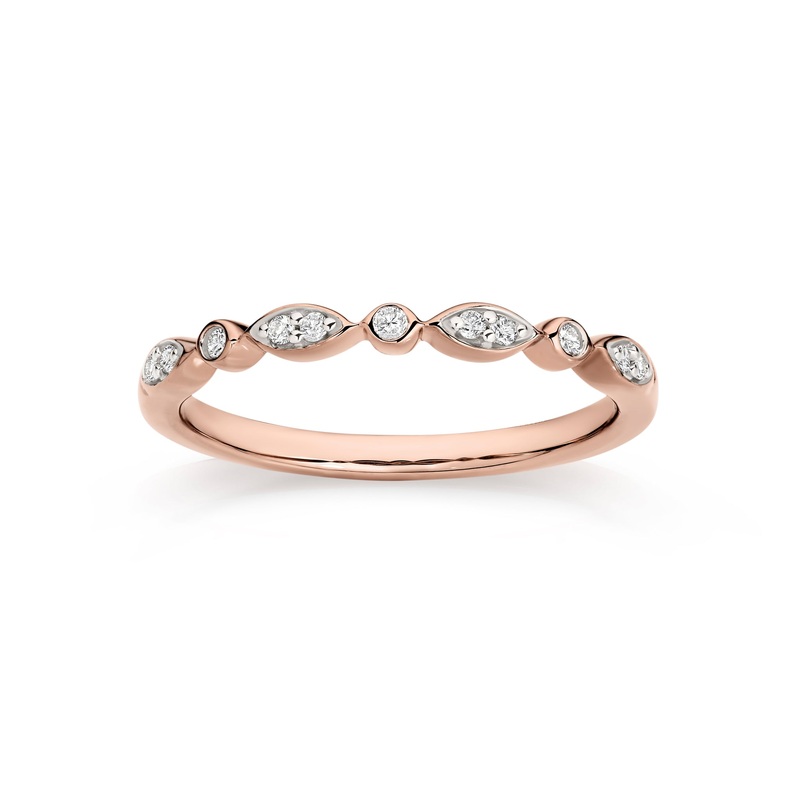 9ct rose gold 0.10ct diamond ring
