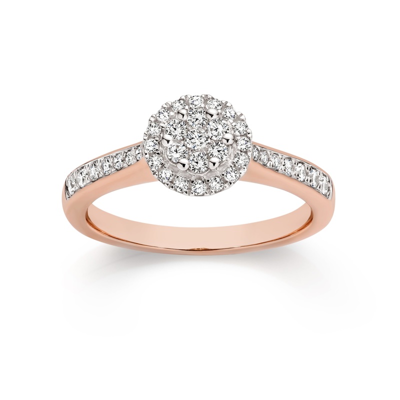 9ct rose gold 0.50ct diamond ring