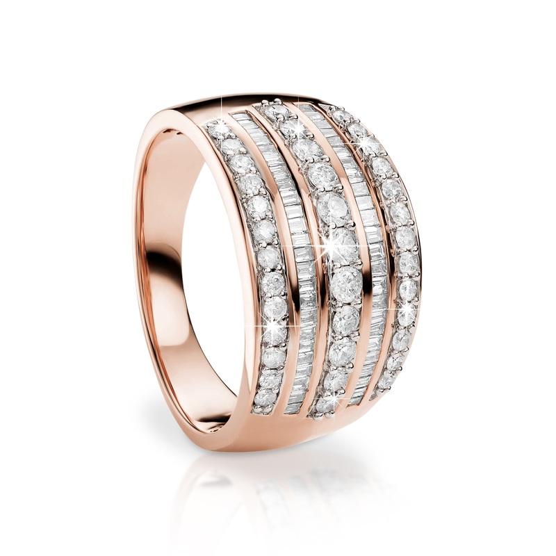 9ct rose gold 1.00ct diamond ring