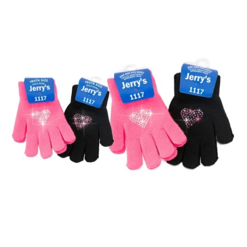 Jerrys 1117 Crystal Heart Mini Gloves Brite Pink Adult