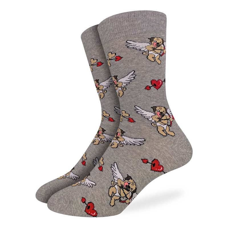 Men’s Valentine’s Day Cupid Pugs Socks OS