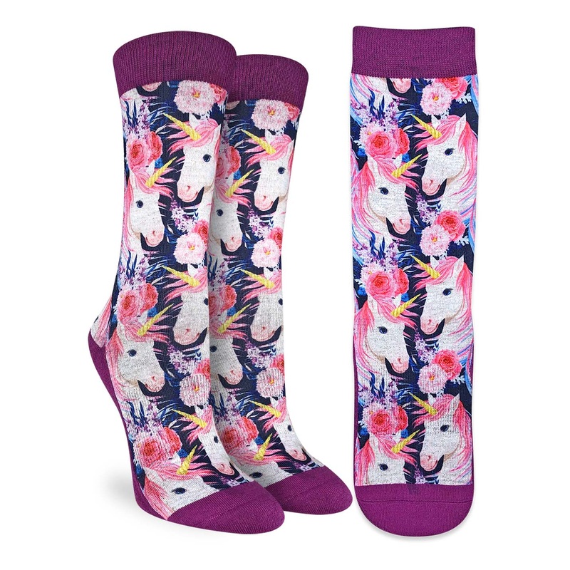 Women’s Unicorns with Flowers Socks OS