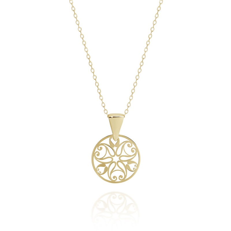 9ct gold filigree necklace 42cm