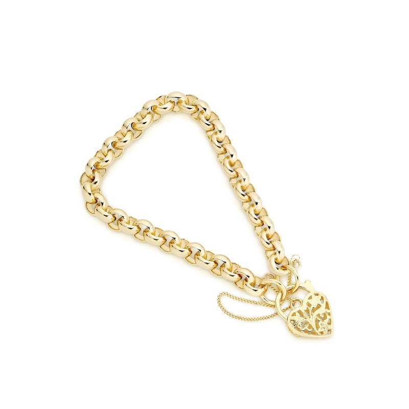 9ct gold padlock bracelet