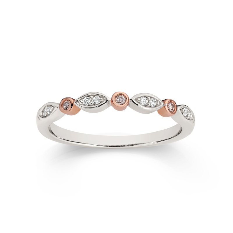 9ct white gold 0.10ct Australian pink diamond ring