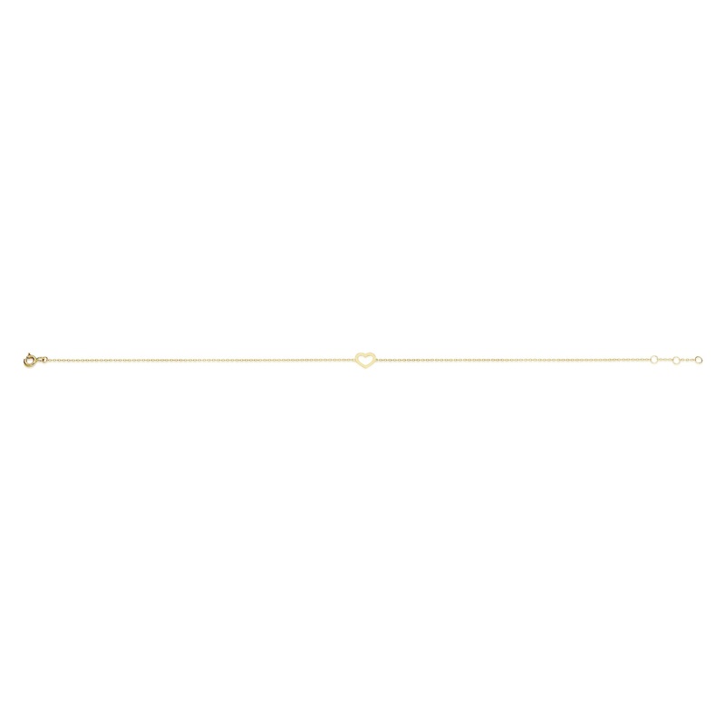 9ct gold heart anklet
