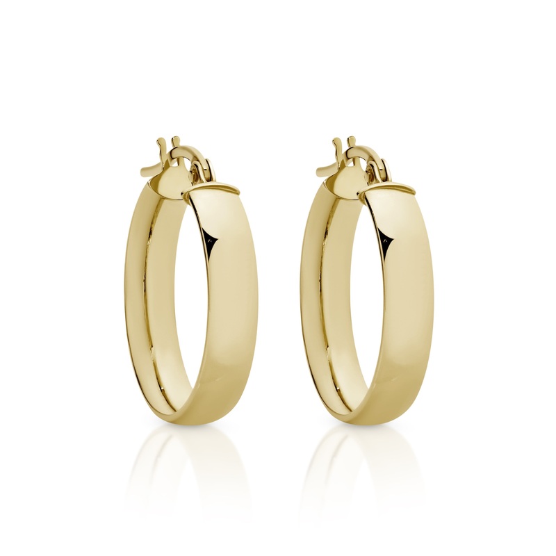 9ct gold half round hoops (15mm)