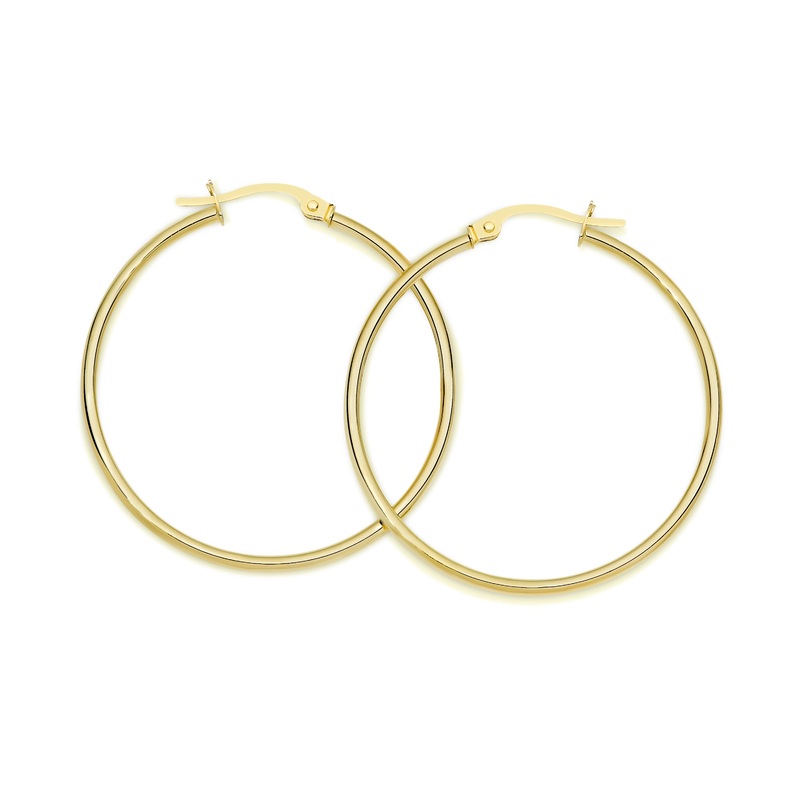 9ct gold polished hoops (30mm)