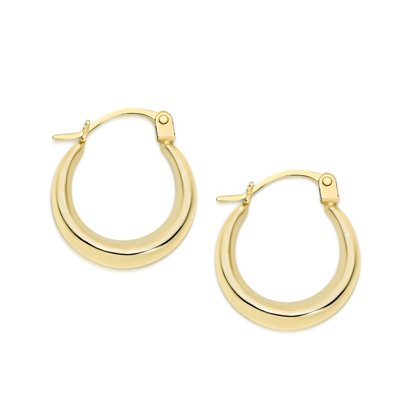 9ct gold tapered hoops (10mm)