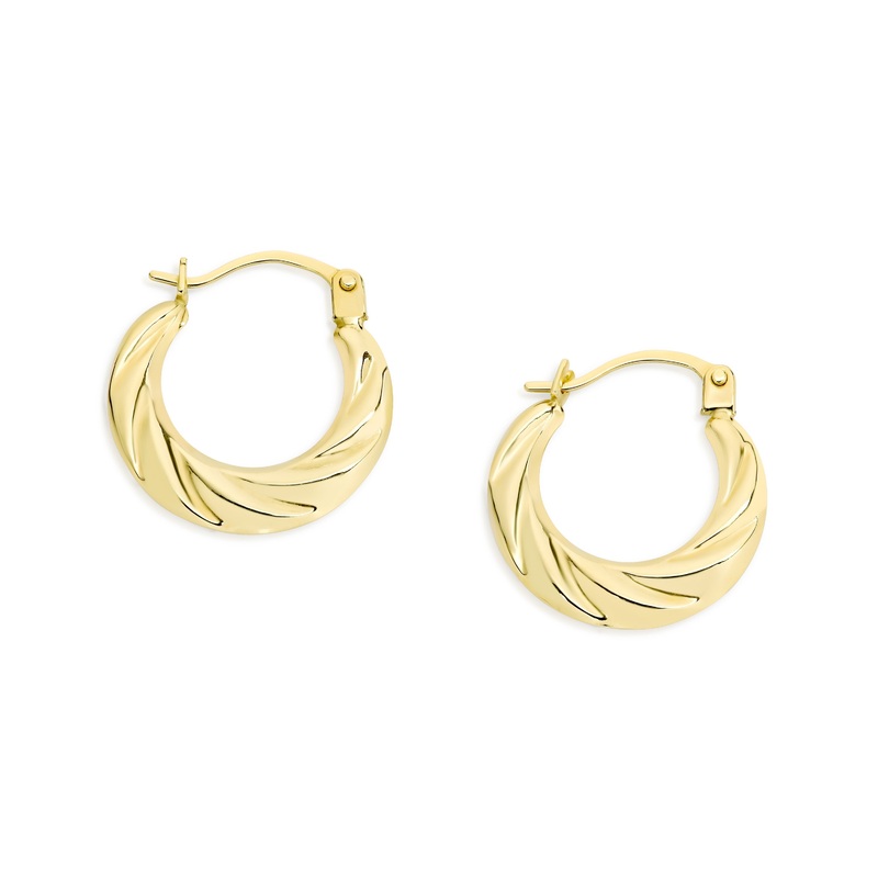 9ct gold twist hoops (10mm)