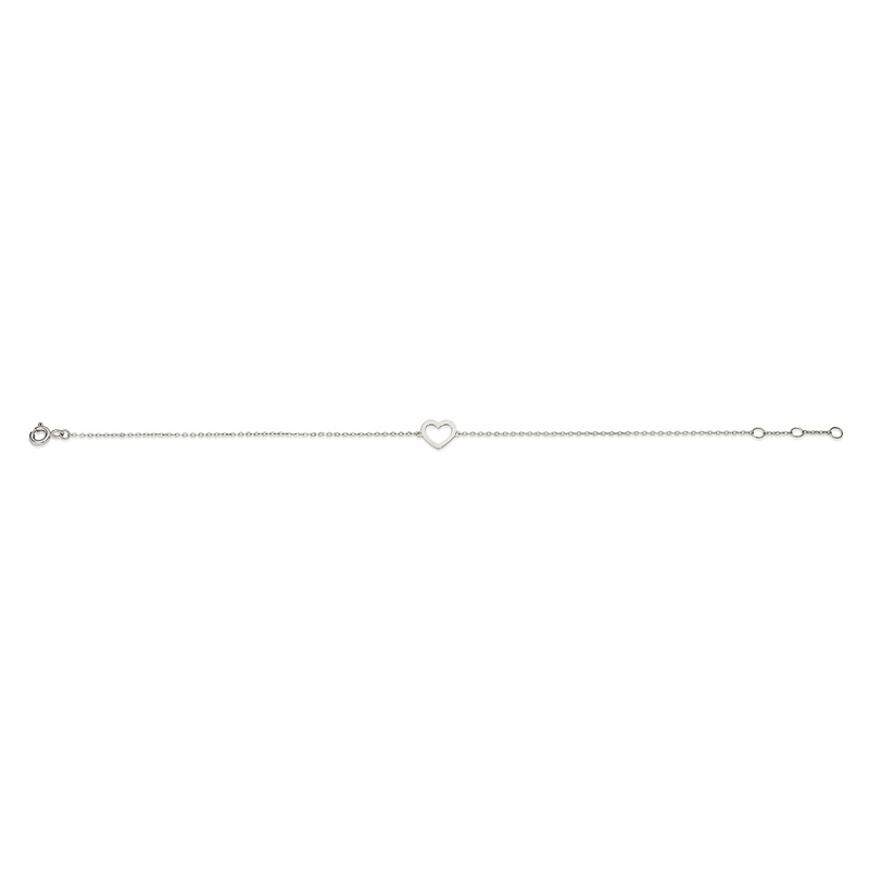 9ct white gold heart bracelet