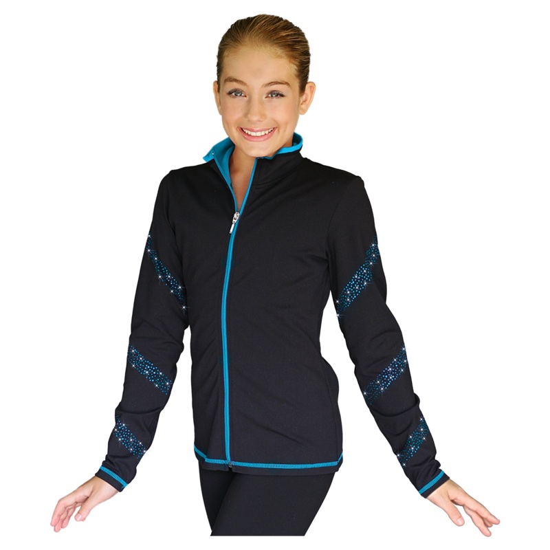Crystal Spiral Jacket with Colour Zipper – Turquoise AS