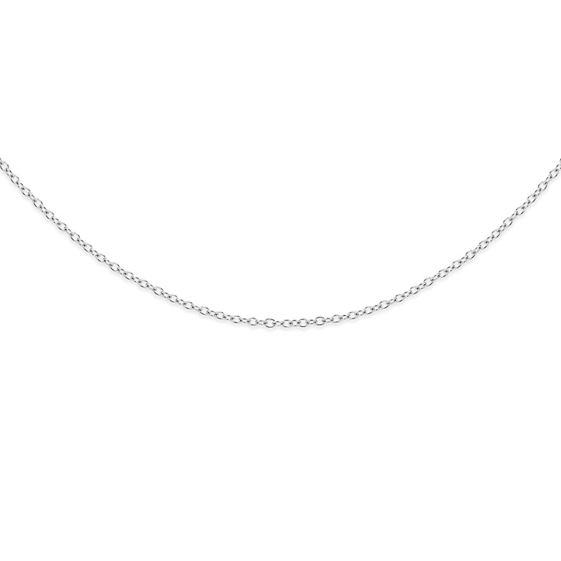 9ct white gold cable chain