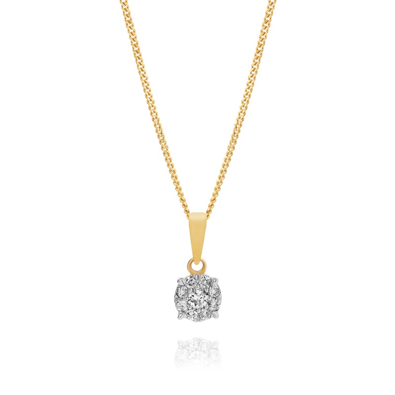 9ct 0.13ct diamond pendant