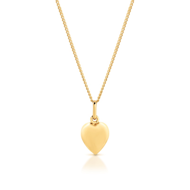 9ct gold puffed heart pendant