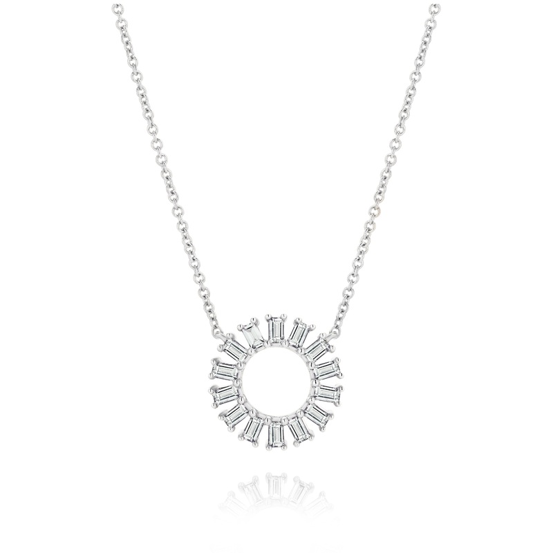 9ct white gold 0.30ct diamond necklace