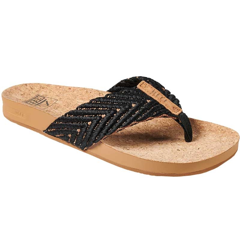 Women’s Cushion Strand Sandal BLACK/NATURAL 6