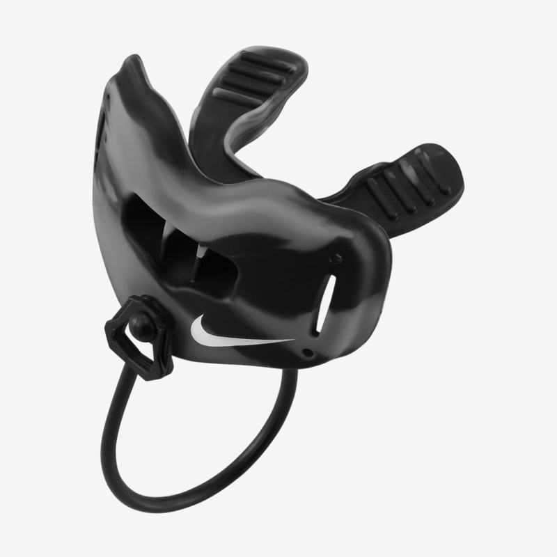 Alpha Football Senior Lip Protector Mouth Guard BLACK/WHITE SENIOR