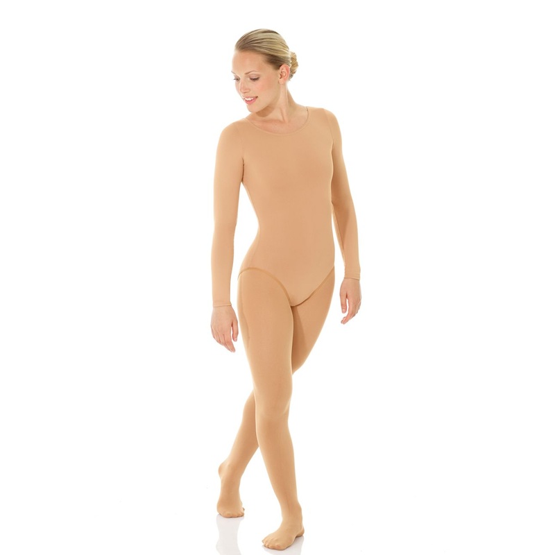 Mondor Long Sleeve Body Liner with snaps at crutch – Caramel Child 6X-7
