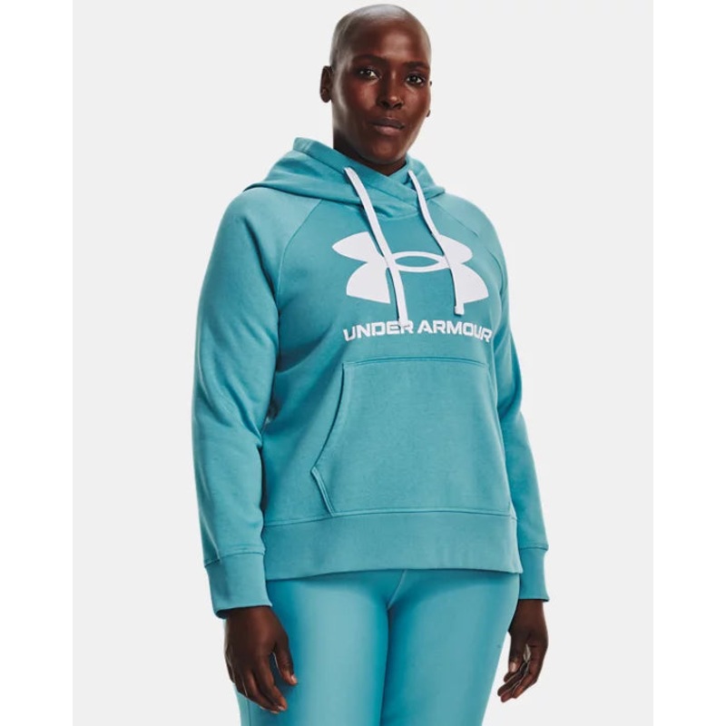 Women’s Rival Fleece Logo Hoodie GLACIER BLUE/WHITE 1X
