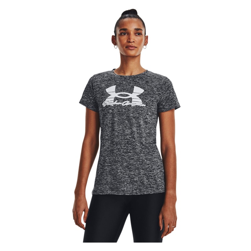 Women’s Tech Twist Script Short Sleeve BLACK XS