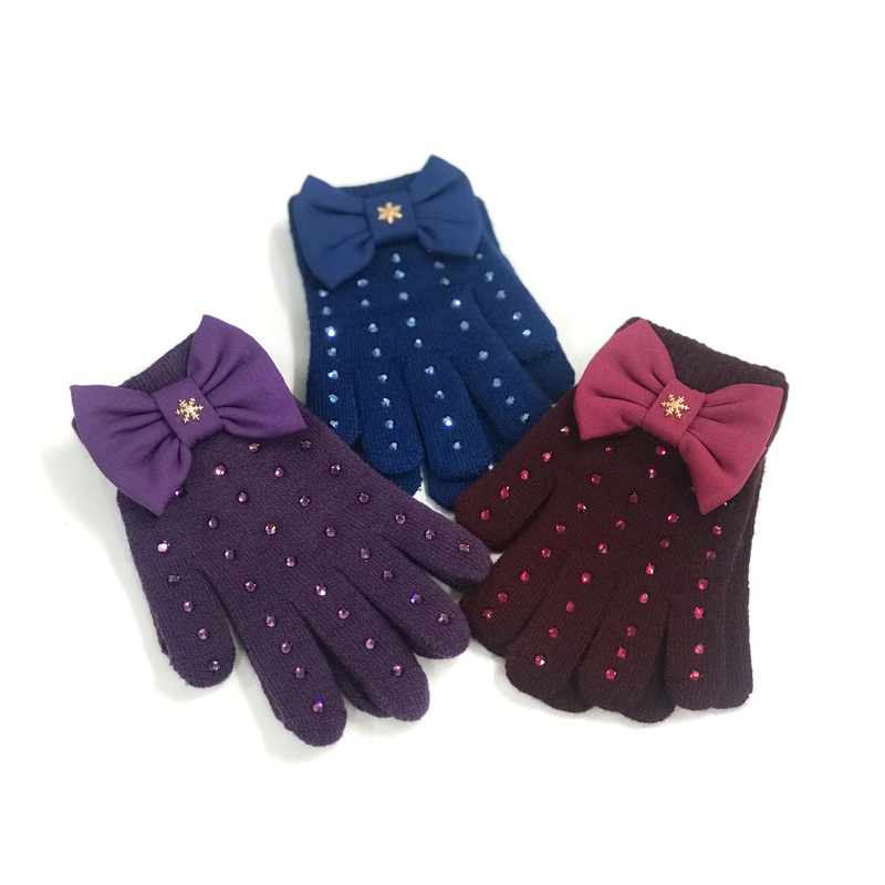 Frozen Couture Lux Bow Gloves- Regal Colour Child Small Maroon